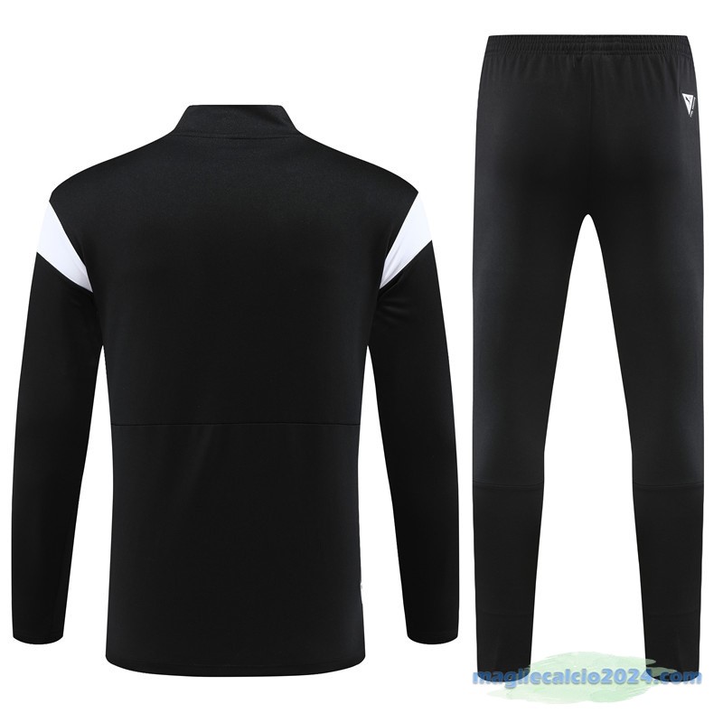 Set Completo Sudadera Formazione Marsella Bambino 2023 2024 Nero Bianco Poco Prezzo