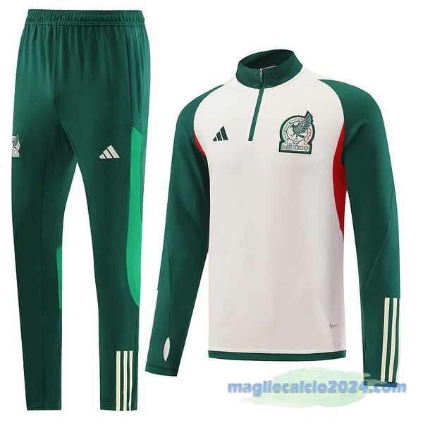 Set Completo Sudadera Formazione Messico 2022 Bianco Verde Poco Prezzo