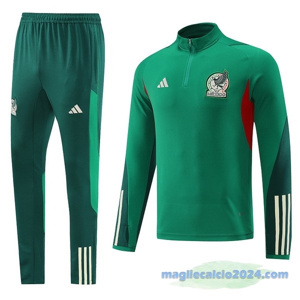 Set Completo Sudadera Formazione Messico 2022 Verde Rosso Poco Prezzo