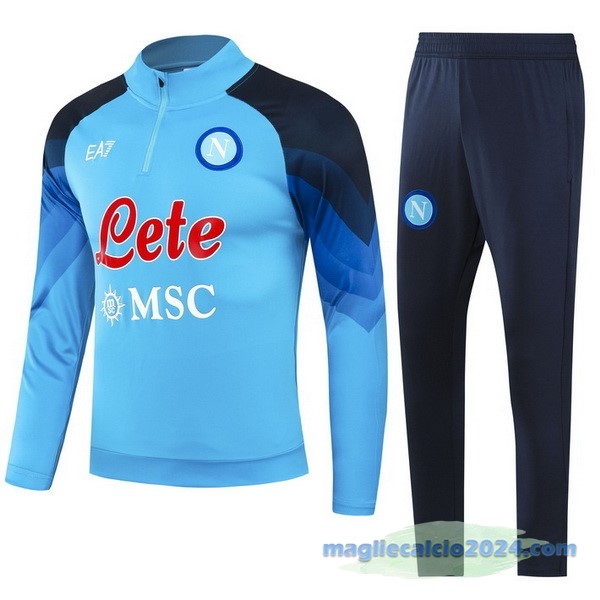 Set Completo Sudadera Formazione Napoli 2023 2024 Azul Poco Prezzo