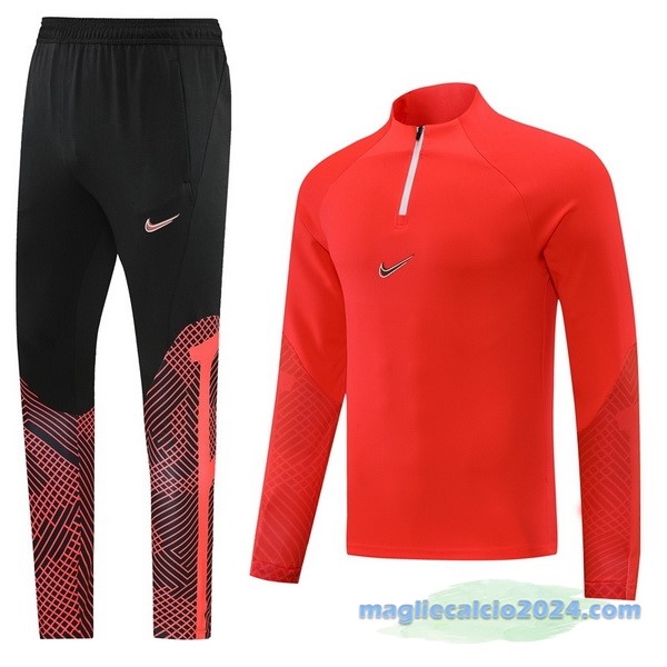 Set Completo Sudadera Formazione Nike 2022 2023 Rosso Nero Poco Prezzo