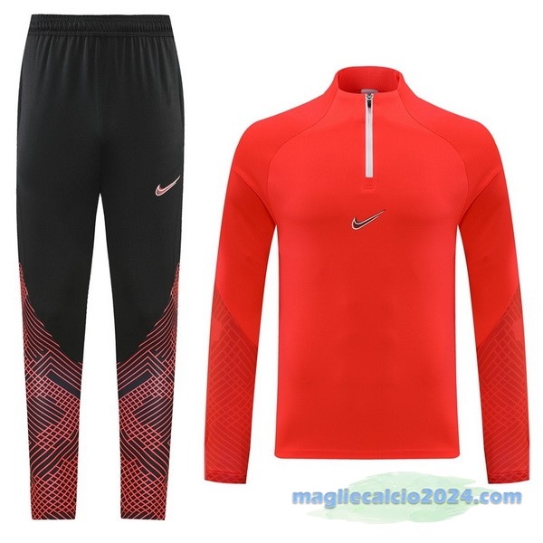 Set Completo Sudadera Formazione Nike 2022 2023 Rosso Nero Poco Prezzo