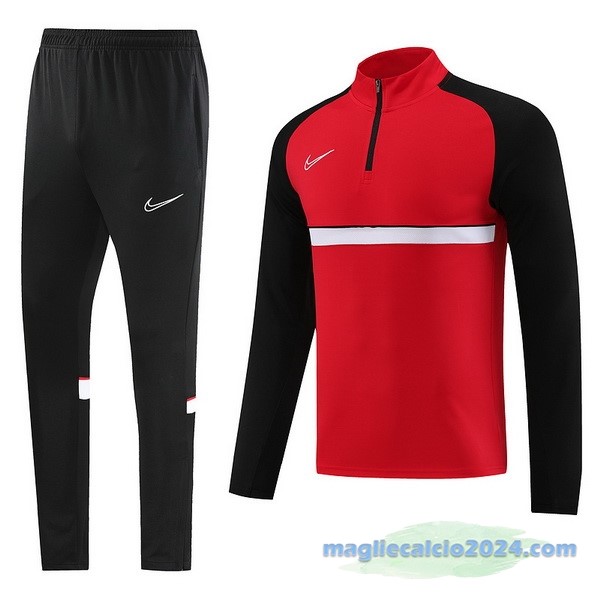 Set Completo Sudadera Formazione Nike 2023 2024 Nero Rosso Poco Prezzo