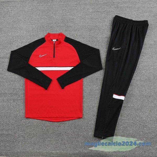 Set Completo Sudadera Formazione Nike 2023 2024 Nero Rosso Poco Prezzo