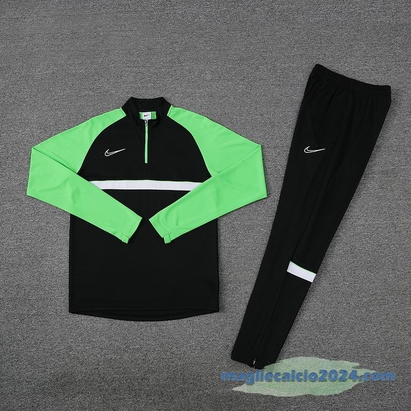 Set Completo Sudadera Formazione Nike 2023 2024 Nero Verde Poco Prezzo