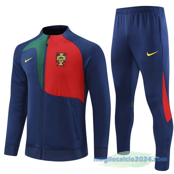 Set Completo Sudadera Formazione Portogallo 2022 Rosso Nero Poco Prezzo