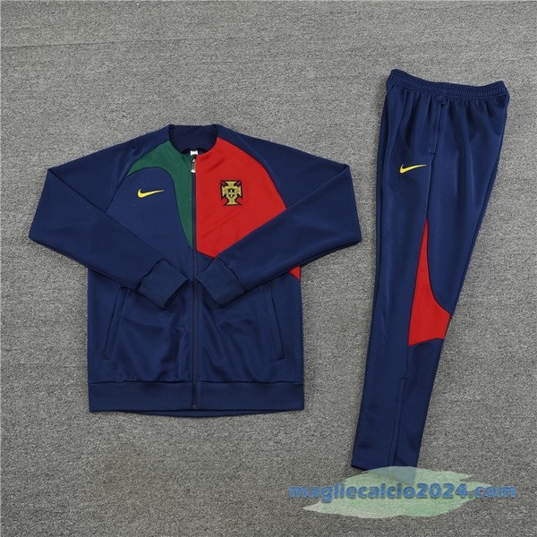 Set Completo Sudadera Formazione Portogallo 2022 Rosso Nero Poco Prezzo
