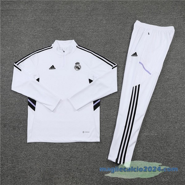 Set Completo Sudadera Formazione Real Madrid 2022 2023 Bianco Poco Prezzo