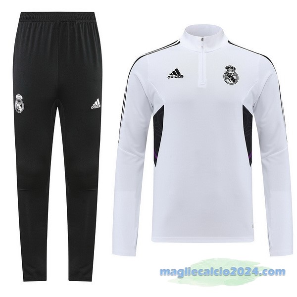 Set Completo Sudadera Formazione Real Madrid 2022 2023 Nero Bianco Poco Prezzo