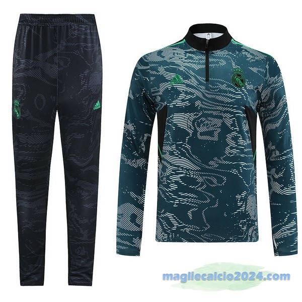 Set Completo Sudadera Formazione Real Madrid 2022 2023 Verde Grigio Poco Prezzo