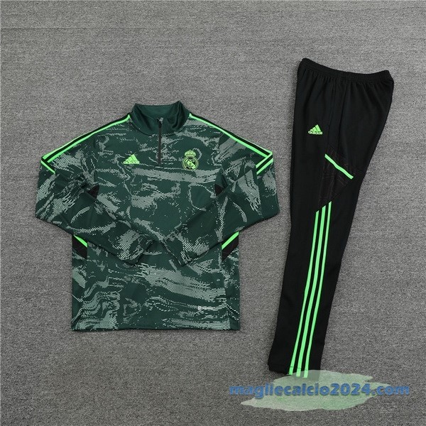 Set Completo Sudadera Formazione Real Madrid 2022 2023 Verde I Nero Poco Prezzo