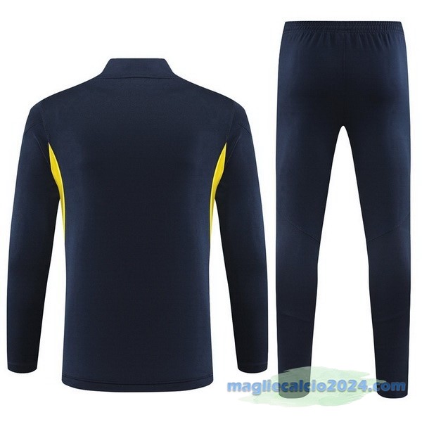Set Completo Sudadera Formazione Real Madrid 2023 2024 Azul Navy Giallo Poco Prezzo