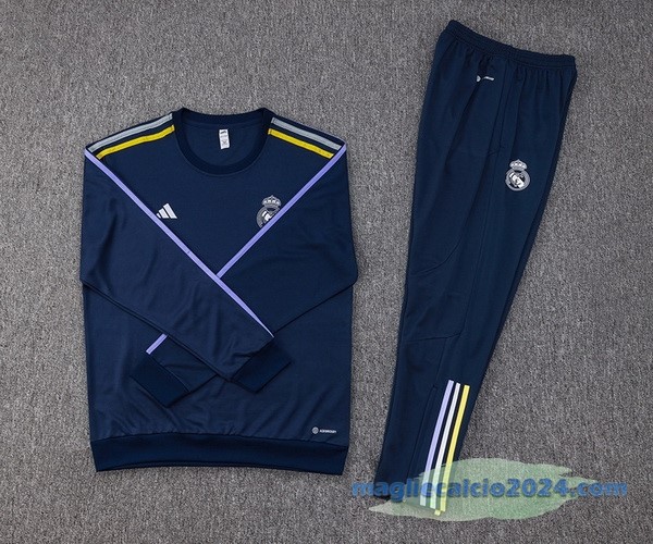 Set Completo Sudadera Formazione Real Madrid 2023 2024 Azul Navy Poco Prezzo