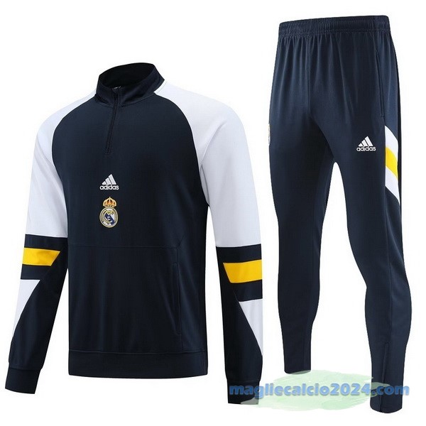 Set Completo Sudadera Formazione Real Madrid 2023 2024 Bianco Azul Giallo Poco Prezzo