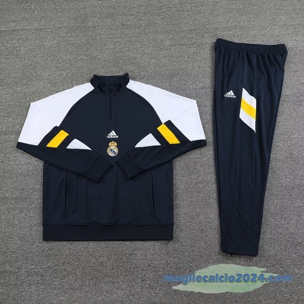 Set Completo Sudadera Formazione Real Madrid 2023 2024 Bianco Azul Giallo Poco Prezzo