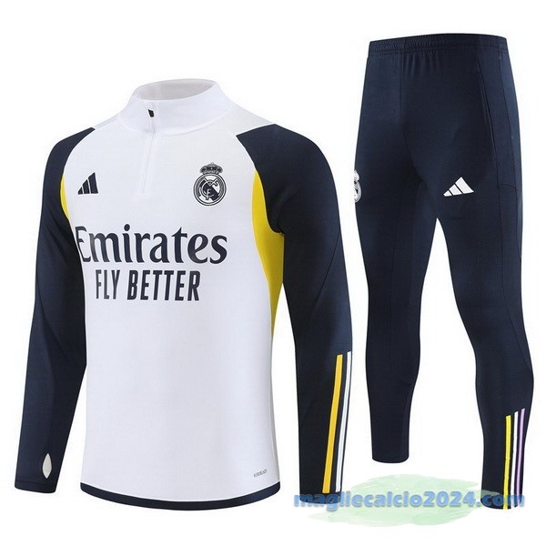 Set Completo Sudadera Formazione Real Madrid 2023 2024 Bianco Azul Poco Prezzo