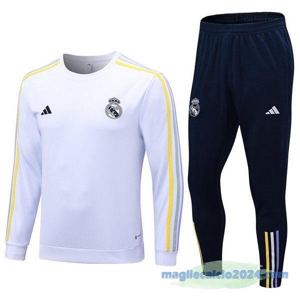 Set Completo Sudadera Formazione Real Madrid 2023 2024 Bianco II Azul Poco Prezzo