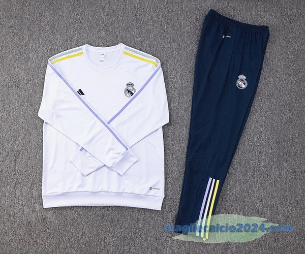 Set Completo Sudadera Formazione Real Madrid 2023 2024 Bianco II Azul Poco Prezzo