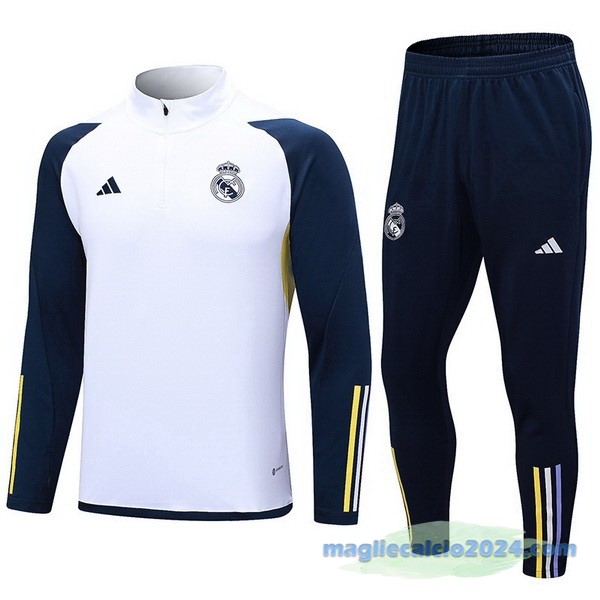 Set Completo Sudadera Formazione Real Madrid 2023 2024 Bianco I Azul Poco Prezzo
