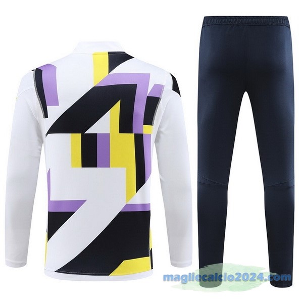 Set Completo Sudadera Formazione Real Madrid 2023 2024 Bianco Purpureo Azul Poco Prezzo
