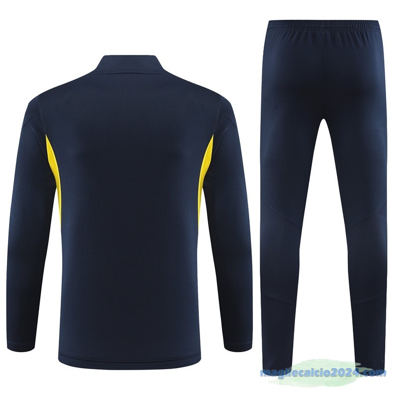 Set Completo Sudadera Formazione Real Madrid Bambino 2023 2024 Azul Navy Giallo Poco Prezzo