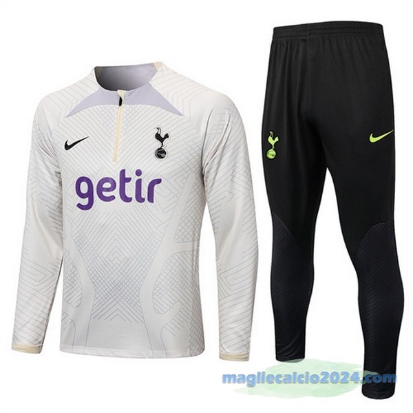 Set Completo Sudadera Formazione Tottenham Hotspur 2022 2023 Bianco Giallo Nero Poco Prezzo