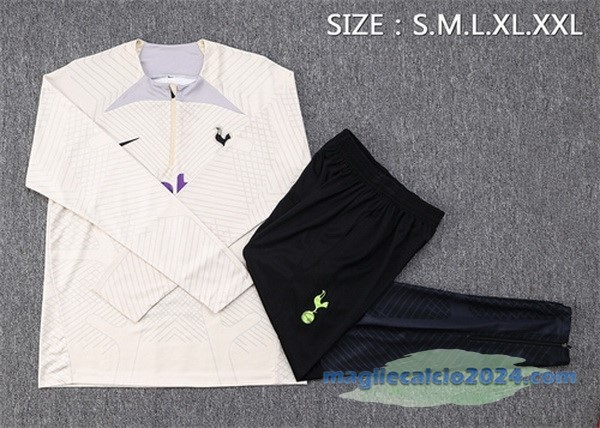Set Completo Sudadera Formazione Tottenham Hotspur 2022 2023 Bianco Giallo Nero Poco Prezzo