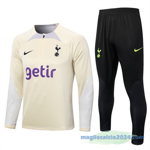 Set Completo Sudadera Formazione Tottenham Hotspur 2022 2023 Bianco I Giallo Nero Poco Prezzo