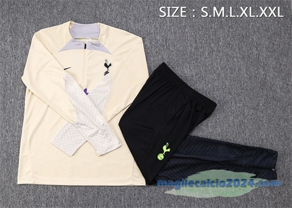 Set Completo Sudadera Formazione Tottenham Hotspur 2022 2023 Bianco I Giallo Nero Poco Prezzo