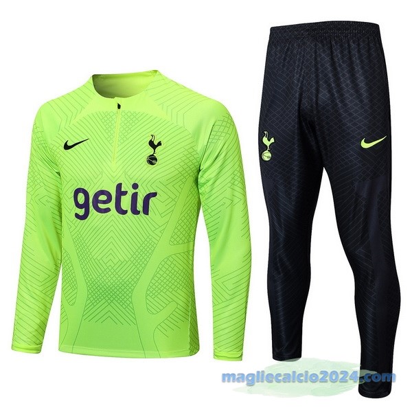 Set Completo Sudadera Formazione Tottenham Hotspur 2022 2023 Verde I Nero Poco Prezzo
