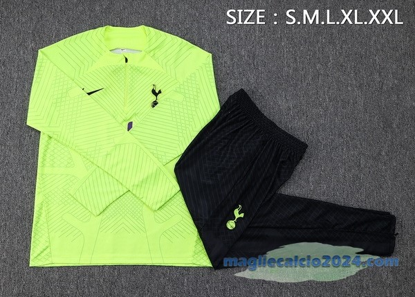 Set Completo Sudadera Formazione Tottenham Hotspur 2022 2023 Verde I Nero Poco Prezzo