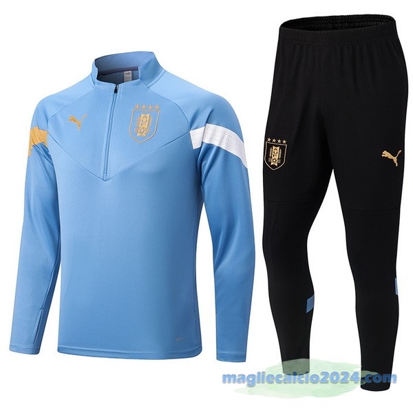 Set Completo Sudadera Formazione Uruguay 2022 Azul Nero Poco Prezzo