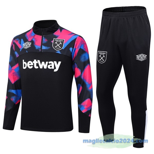 Set Completo Sudadera Formazione West Ham United 2022 2023 Rosa Nero Poco Prezzo