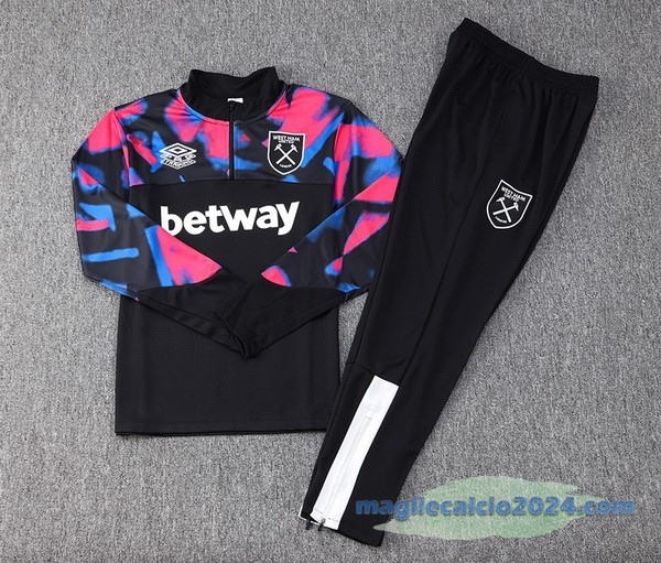 Set Completo Sudadera Formazione West Ham United 2022 2023 Rosa Nero Poco Prezzo