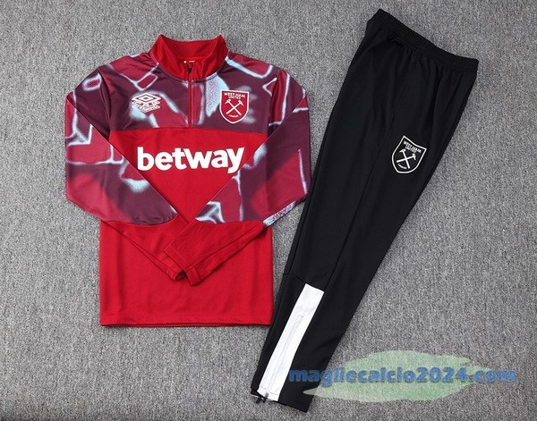 Set Completo Sudadera Formazione West Ham United 2022 2023 Rosso Nero Poco Prezzo