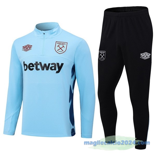 Set Completo Sudadera Formazione West Ham United 2023 2024 Azul Nero Poco Prezzo