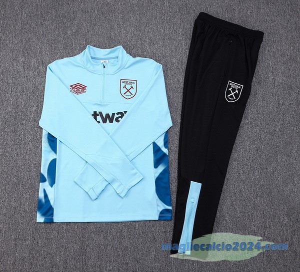 Set Completo Sudadera Formazione West Ham United 2023 2024 Azul Nero Poco Prezzo