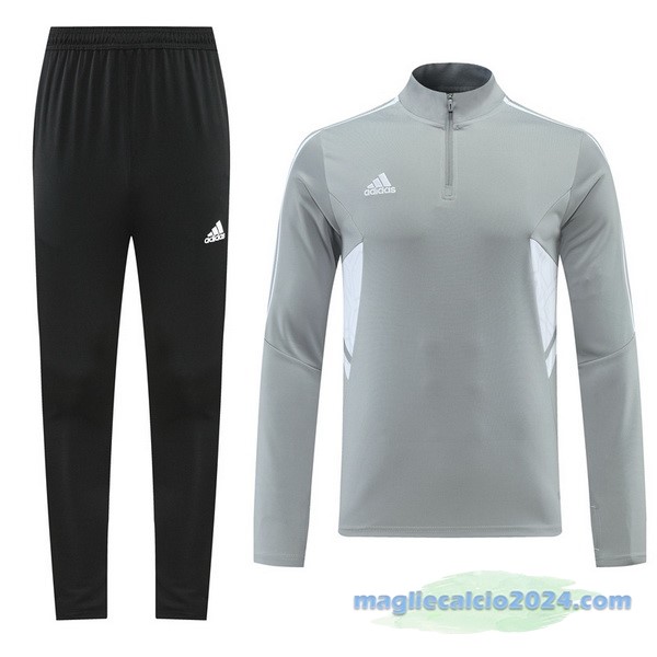 Set Completo Sudadera Formazione adidas 2022 2023 Grigio Nero Poco Prezzo