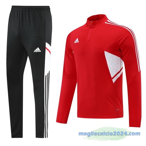 Set Completo Sudadera Formazione adidas 2022 2023 Rosso Nero Poco Prezzo