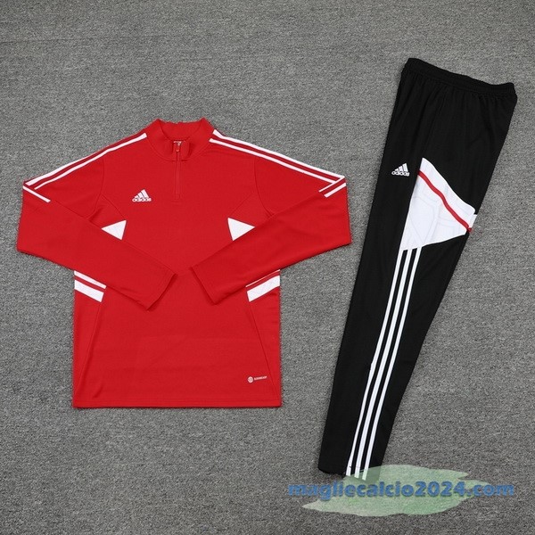 Set Completo Sudadera Formazione adidas 2022 2023 Rosso Nero Poco Prezzo