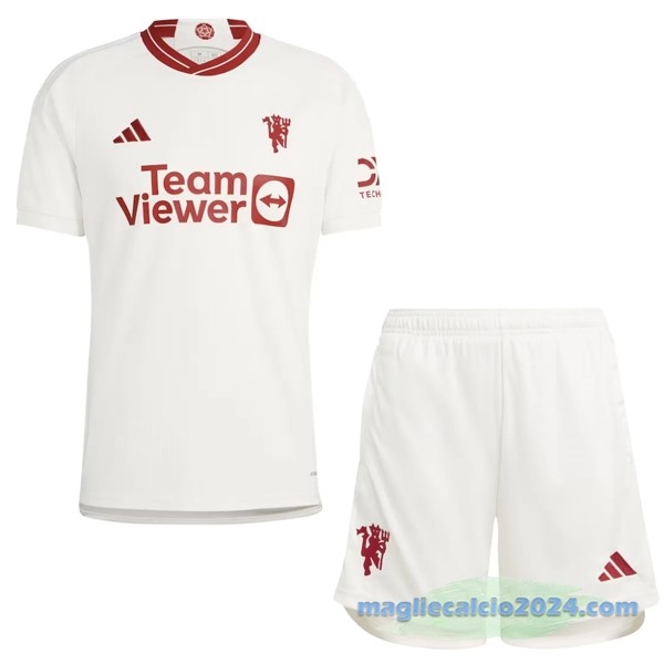 Terza Conjunto De Uomo Manchester United 2023 2024 Bianco Poco Prezzo