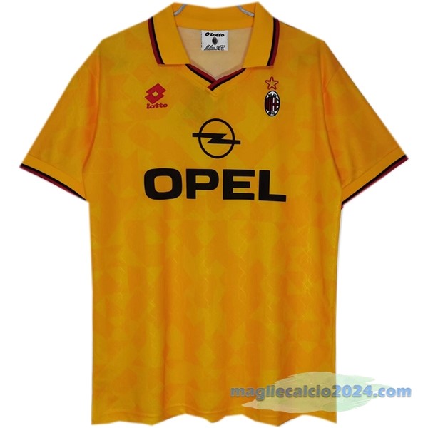 Terza Maglia AC Milan Retro 1995 1996 Giallo Poco Prezzo