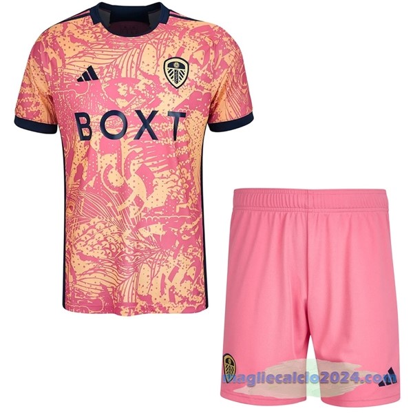 Terza Maglia Conjunto De Uomo Leeds United 2023 2024 Rosa Poco Prezzo