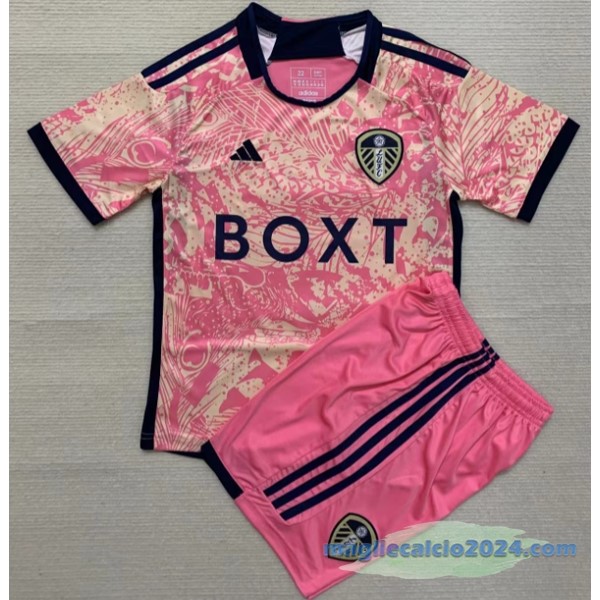 Terza Maglia Conjunto De Uomo Leeds United 2023 2024 Rosa Poco Prezzo