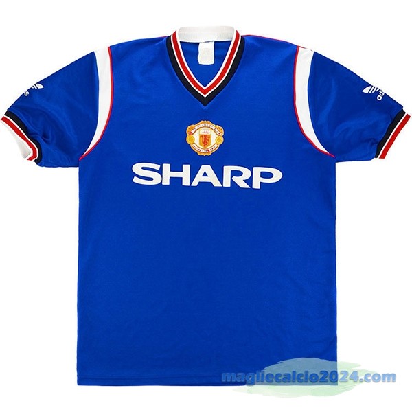 Terza Maglia Manchester United Retro 1984 1986 Azul Poco Prezzo