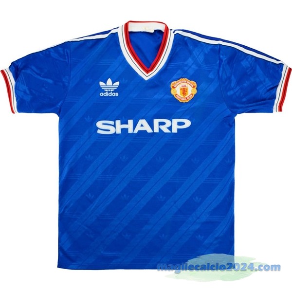Terza Maglia Manchester United Retro 1986 1988 Azul Poco Prezzo