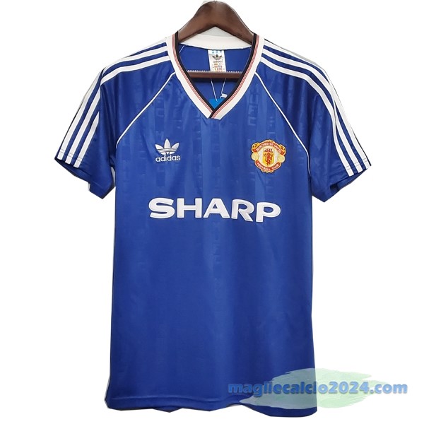 Terza Maglia Manchester United Retro 1988 1990 Azul Poco Prezzo