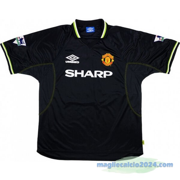 Terza Maglia Manchester United Retro 1998 1999 Nero Poco Prezzo