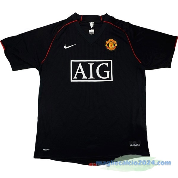 Terza Maglia Manchester United Retro 2007 2008 Nero Poco Prezzo