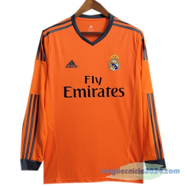 Terza Manica lunga Real Madrid Retro 2013 2014 Arancione Poco Prezzo